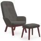 vidaXL Sillón de relax con taburete terciopelo gris oscuro vidaXL Sillón de relax con taburete terciopelo gris oscuro