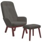 vidaXL Sillón de relax con taburete terciopelo gris oscuro vidaXL Sillón de relax con taburete terciopelo gris oscuro