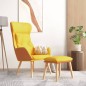 vidaXL Sillón relax y taburete tela y cuero sintético amarillo mostaza vidaXL Sillón relax y taburete tela y cuero sintético amarillo mostaza