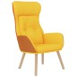 vidaXL Sillón relax y taburete tela y cuero sintético amarillo mostaza vidaXL Sillón relax y taburete tela y cuero sintético amarillo mostaza