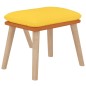 vidaXL Sillón relax y taburete tela y cuero sintético amarillo mostaza vidaXL Sillón relax y taburete tela y cuero sintético amarillo mostaza