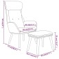 vidaXL Sillón relax y taburete tela y cuero sintético amarillo mostaza vidaXL Sillón relax y taburete tela y cuero sintético amarillo mostaza