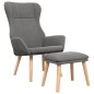 vidaXL Sillón de relax con taburete tela gris claro vidaXL Sillón de relax con taburete tela gris claro
