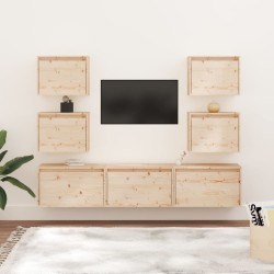 vidaXL Muebles para TV 7 piezas madera maciza de pino