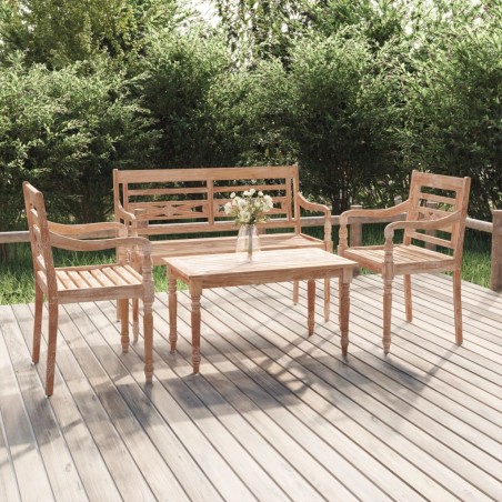 vidaXL Juego muebles de jardín 4 piezas madera maciza teca