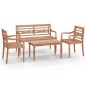 vidaXL Juego muebles de jardín 4 piezas madera maciza teca vidaXL Juego muebles de jardín 4 piezas madera maciza teca