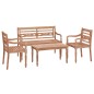 vidaXL Juego muebles de jardín 4 piezas madera maciza teca vidaXL Juego muebles de jardín 4 piezas madera maciza teca