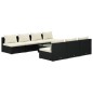 vidaXL Set de sofás de jardín 8 piezas y cojines ratán sintético negro vidaXL Set de sofás de jardín 8 piezas y cojines ratán sintético negro