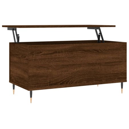 vidaXL Mesa de centro madera contrachapada roble marrón 90x44,5x45 cm