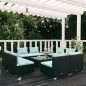 vidaXL Set de muebles de jardín 9 pzas y cojines ratán sintético negro vidaXL Set de muebles de jardín 9 pzas y cojines ratán sintético negro