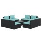 vidaXL Set de muebles de jardín 9 pzas y cojines ratán sintético negro vidaXL Set de muebles de jardín 9 pzas y cojines ratán sintético negro