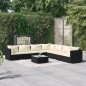 vidaXL Set de muebles de jardín 8 pzas y cojines ratán sintético negro vidaXL Set de muebles de jardín 8 pzas y cojines ratán sintético negro