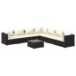 vidaXL Set de muebles de jardín 8 pzas y cojines ratán sintético negro vidaXL Set de muebles de jardín 8 pzas y cojines ratán sintético negro