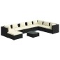 vidaXL Set de muebles de jardín 9 pzas y cojines ratán sintético negro vidaXL Set de muebles de jardín 9 pzas y cojines ratán sintético negro