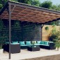 vidaXL Set de muebles de jardín 11 pzas cojines ratán sintético negro