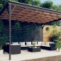 vidaXL Set de muebles de jardín 11 pzas cojines ratán sintético negro vidaXL Set de muebles de jardín 11 pzas cojines ratán sintético negro