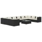 vidaXL Set de muebles de jardín 11 pzas cojines ratán sintético negro vidaXL Set de muebles de jardín 11 pzas cojines ratán sintético negro