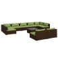 vidaXL Set muebles de jardín 10 pzas y cojines ratán sintético marrón vidaXL Set muebles de jardín 10 pzas y cojines ratán sintético marrón