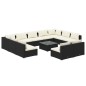 vidaXL Set de muebles de jardín 12 pzas cojines ratán sintético negro vidaXL Set de muebles de jardín 12 pzas cojines ratán sintético negro