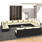 vidaXL Set de muebles de jardín 14 pzas cojines ratán sintético negro vidaXL Set de muebles de jardín 14 pzas cojines ratán sintético negro