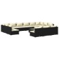 vidaXL Set de muebles de jardín 14 pzas cojines ratán sintético negro vidaXL Set de muebles de jardín 14 pzas cojines ratán sintético negro