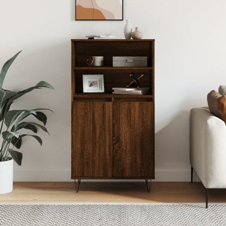 vidaXL Aparador alto madera contrachapada marrón roble 60x36x110 cm
