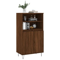 vidaXL Aparador alto madera contrachapada marrón roble 60x36x110 cm