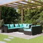 vidaXL Set de muebles de jardín 8 pzas y cojines ratán sintético negro vidaXL Set de muebles de jardín 8 pzas y cojines ratán sintético negro