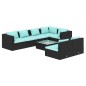 vidaXL Set de muebles de jardín 8 pzas y cojines ratán sintético negro vidaXL Set de muebles de jardín 8 pzas y cojines ratán sintético negro