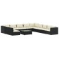 vidaXL Set de sofás de jardín 12 pzas cojines ratán sintético negro vidaXL Set de sofás de jardín 12 pzas cojines ratán sintético negro