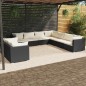 vidaXL Set de muebles de jardín 9 pzas y cojines ratán sintético negro vidaXL Set de muebles de jardín 9 pzas y cojines ratán sintético negro
