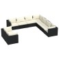vidaXL Set de muebles de jardín 9 pzas y cojines ratán sintético negro vidaXL Set de muebles de jardín 9 pzas y cojines ratán sintético negro