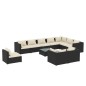 vidaXL Set de muebles de jardín 11 pzs y cojines ratán sintético negro vidaXL Set de muebles de jardín 11 pzs y cojines ratán sintético negro