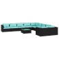 vidaXL Set de muebles de jardín 11 pzas cojines ratán sintético negro vidaXL Set de muebles de jardín 11 pzas cojines ratán sintético negro