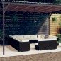 vidaXL Set de muebles de jardín 13 pzas cojines ratán sintético negro vidaXL Set de muebles de jardín 13 pzas cojines ratán sintético negro