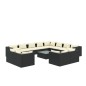 vidaXL Set de muebles de jardín 13 pzas cojines ratán sintético negro vidaXL Set de muebles de jardín 13 pzas cojines ratán sintético negro