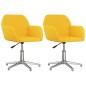 vidaXL Sillas de comedor giratorias 2 unidades tela amarillo mostaza vidaXL Sillas de comedor giratorias 2 unidades tela amarillo mostaza