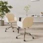 vidaXL Sillas de comedor giratorias 2 unidades tela color crema vidaXL Sillas de comedor giratorias 2 unidades tela color crema