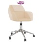 vidaXL Sillas de comedor giratorias 2 unidades tela color crema vidaXL Sillas de comedor giratorias 2 unidades tela color crema
