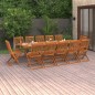 vidaXL Set de comedor para jardín 13 piezas madera maciza de acacia