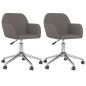 vidaXL Sillas de comedor giratorias 2 unidades tela gris oscuro vidaXL Sillas de comedor giratorias 2 unidades tela gris oscuro