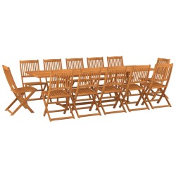 vidaXL Set de comedor para jardín 13 piezas madera maciza de acacia