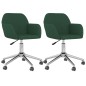vidaXL Sillas de comedor giratorias 2 unidades tela verde oscuro vidaXL Sillas de comedor giratorias 2 unidades tela verde oscuro