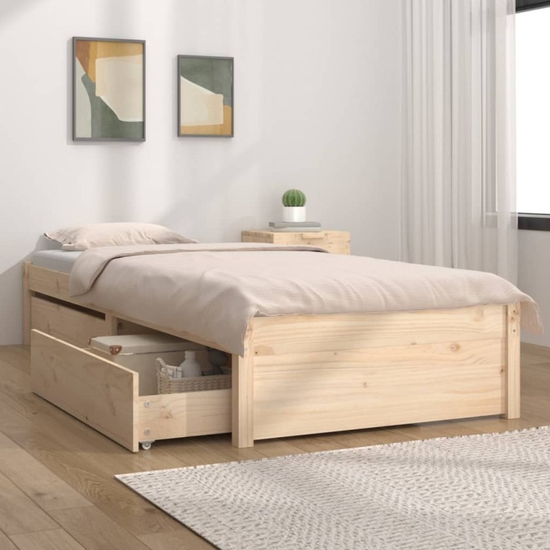 vidaXL Estructura de cama individual con cajones 75x190 cm vidaXL Estructura de cama individual con cajones 75x190 cm