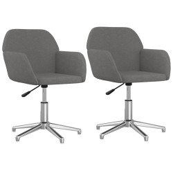 vidaXL Sillas de comedor giratorias 2 unidades tela gris claro