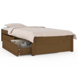vidaXL Estructura de cama con cajones marrón miel 90x200 cm