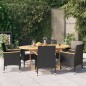 vidaXL Juego de comedor de jardín 7 piezas con cojines negro vidaXL Juego de comedor de jardín 7 piezas con cojines negro