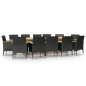 vidaXL Juego de comedor de jardín 13 piezas con cojines negro vidaXL Juego de comedor de jardín 13 piezas con cojines negro