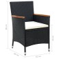 vidaXL Juego de comedor de jardín 13 piezas con cojines negro vidaXL Juego de comedor de jardín 13 piezas con cojines negro