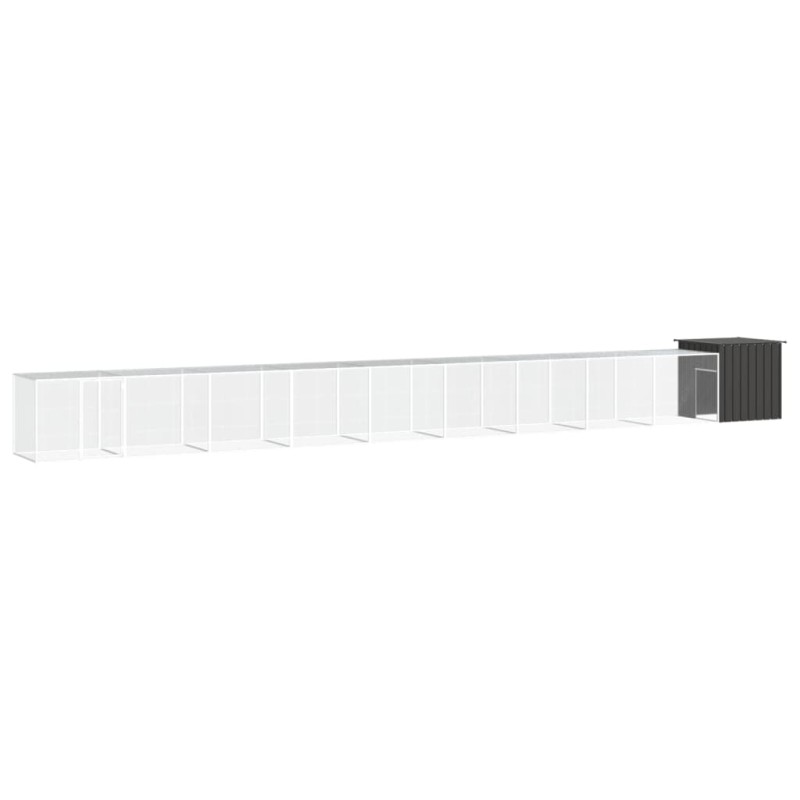 vidaXL Jaula de gallinas acero galvanizado antracita 1000x91x100 cm vidaXL Jaula de gallinas acero galvanizado antracita 1000x91x100 cm